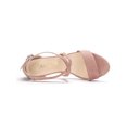thumbnail image 4 of BLISSFUL STEP Women's Open Toe Cross Strap Mid Block Heel Sandals Dust Pink 9, 4 of 7