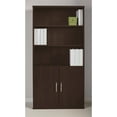 thumbnail image 2 of 36W 5 Shelf Bookcase with Doors in Mocha Cherry - Engineered Wood, 2 of 5