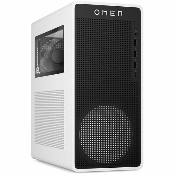 OMEN Ordinateur de Bureau de Jeu Intel i5-14400F 16 Go 512 Go NVIDIA GeForce RTX 5050 8 Go GDDR6 Windows 11 Famille Snow White