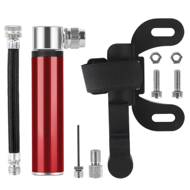 Bicycle Mini Pump - Fits Presta & Schrader - Lightweight Aluminum Alloy - Black Portable Inflator