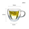 thumbnail image 2 of Heart Shaped Clear Glass Coffee Mugs, 180/240ml Double Walled Drinking Cups with Handle, 2 of 7