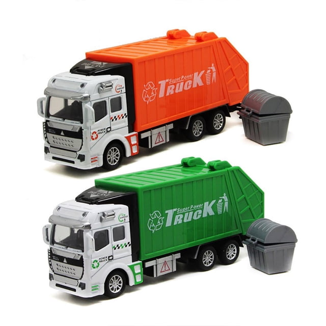 Garbage Truck Model Mini 1/48 Garbage Truck Model with Trash Can Kids Children Toys Birthday Gift