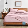 thumbnail image 3 of Bare Home Washed Sheet Set - Premium 1800 Collection - Deep Pocket - 4 Piece - Queen, Dusty Pink, 3 of 6