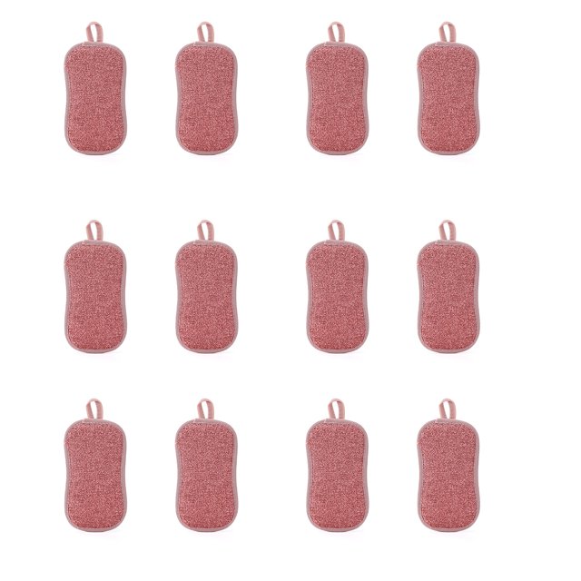 YDNGF 12 PCS Multi Purpose Sponges Kitchen Dish Sponge for Washing Dishes Non Scratch Microfiber Sponges for Cleaning Dishes Pots and Pans Rough Scrubbers Side for Non Stick