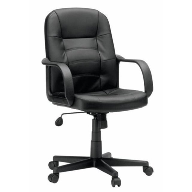 Bowery Hill Leather Office Chair in Black