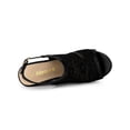thumbnail image 4 of BLISSFUL STEP Chaussures pour Femmes à Bout Ouvert à Plateforme avec Lacets Sandales Compensées Noires 9, 4 of 7