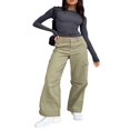 thumbnail image 2 of Femmes Manches Longues T-Shirt Col Rond Mince Crop Top Causal Solide Y2k Pull-Over Top, 2 of 6