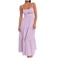 thumbnail image 1 of Birdeem Robe Sans Manches pour Femmes, Mode Aguichant, Couleur Unie, Ajourée, à Fermeture Éclair, Camisole, 1 of 12