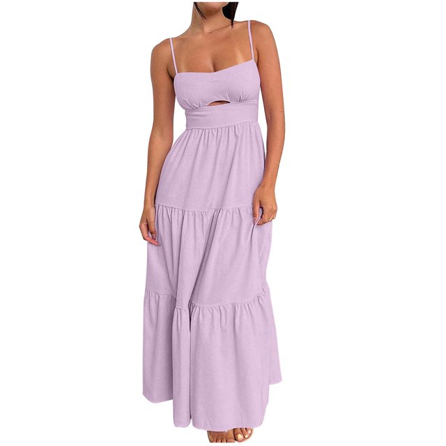 Birdeem Robe Sans Manches pour Femmes, Mode Aguichant, Couleur Unie, Ajourée, à Fermeture Éclair, Camisole