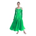 thumbnail image 1 of RUNQHUI Robe de Danse de Salon pour Femmes avec Strass, Professionnelle, Moderne, pour Valse, Tango, Compétition, Verte, Taille g, 1 of 7