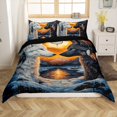 thumbnail image 1 of Wolf Duvet Cover Set Full Size,Black White Wolves Tribal Feather Dreamcatcher Bedding Set,Jungle Wild Animal Snowy Lake Mount Sunset View Comforter Cover(No Filler) for Teens,3 Pcs, 1 of 6