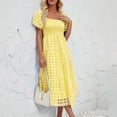 thumbnail image 4 of Gspmoly Robes d'Été pour Femmes, Robe à Épaules Dénudées à Manches Courtes Plissée à Taille Haute pour Femmes, Robes Formelles pour Femmes en Liquidation, 4 of 9