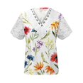 thumbnail image 5 of Chemises Femmes Mode Été Aguichant Pli Imprimé Régulier Femmes Manches Courtes Col en V Bouton Haut Blouses Aguichant pour Femmes Rendez-Vous du Soir en Liquidation, 5 of 5