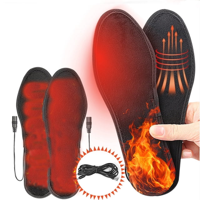 EGNMCR Home Appliance USB Interface Electric Heating Insole Men And Women Universal Short Velvet Heating Insole Foot Warmer Charging Heating Insole Heating Insole
