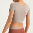 thumbnail image 4 of Timegard Hauts de Yoga pour Femmes Col Rond Manches Courtes Ajusté Confortable Court Extensible Entraînement Gym T-Shirts, 4 of 4