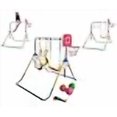 thumbnail image 3 of Kids Jungle 4-in-1 Kid Climb & Deluxe Swing Set Playground with Horizontal Bar, Trapeze Rings, Monkey Bars, Basketball Net Hoop & 3 Balls, Expandable & Foldable, 3 of 4