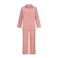 thumbnail image 4 of Timegard Cotton Linen Outfits for Women Button up Long Sleeve Collared Plus Size Tops with Pockets Wide Leg Pants Sets, 4 of 6