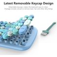 thumbnail image 5 of Keyboard and Mouse Combo, Light Blue 100 Keys 2.4 GHz Round Keycap Typewriter Keyboards, USB Receiver, 5 of 5