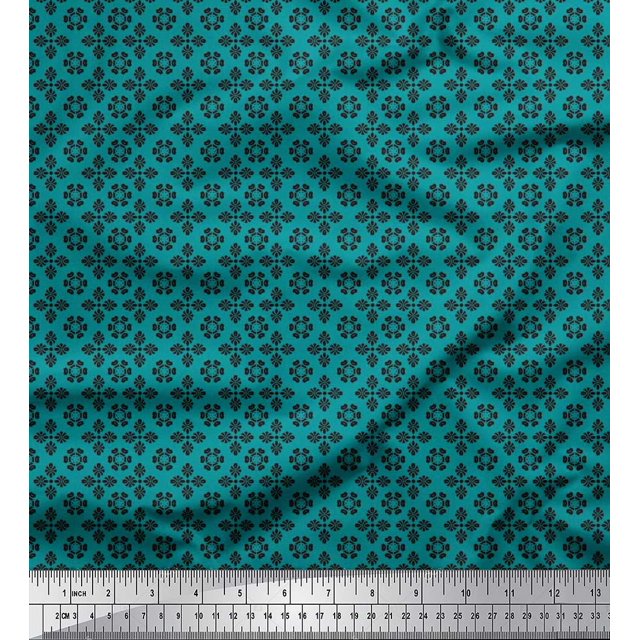 Soimoi Tissu de Velours Tissu Imprimé Floral Artistique 1 Yard 58 Inch Wide