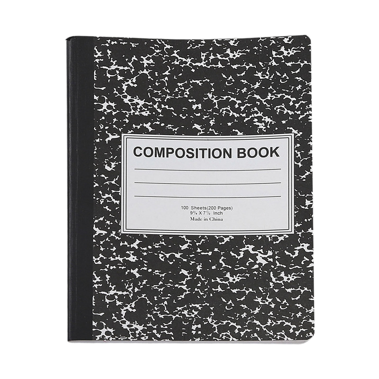 Wide Ruled Composition Notebook for School and 200 Pages with Durable Binding Cover Double Sheets for Writing