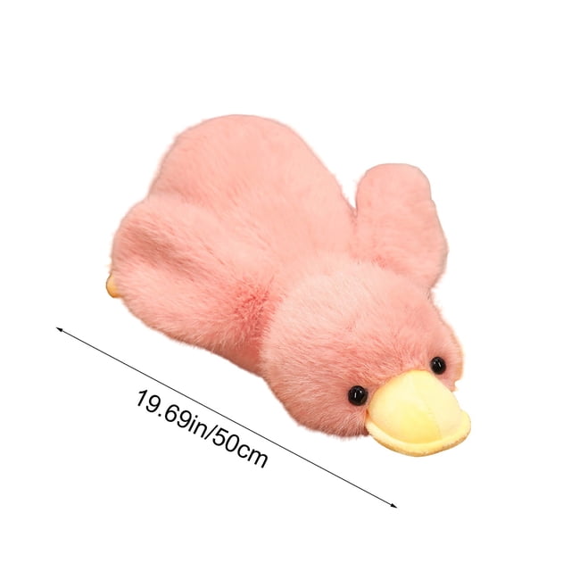 Cute Hair White Ducks Doll Toy - Soft Plush Big Goose Pillow for Sleeping and Soothing, Huggable Gift for Kids and Adults, Machine Washable and Decorative