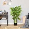 thumbnail image 2 of HOMCOM 4.5' Artificial Bamboo Tree Fake Plant in Pot Indoor Decoration, 2 of 10