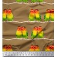 thumbnail image 1 of Soimoi Velvet Fabric Branch & Colorful Parrot Bird Decor Fabric Printed Yard 58 Inch Wide, 1 of 3