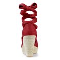 thumbnail image 4 of BLISSFUL STEP Women's Solid Color Lace up Espadrilles Platform Wedges Sandals, 4 of 7