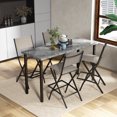 thumbnail image 3 of Gymax Folding Bar Stools Set of 4, Coffee, 3 of 8