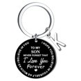 thumbnail image 1 of Creative DIY To My SON Black Stainless Steel Last Name 26 Letter Keychain 2.5cm, 1 of 8