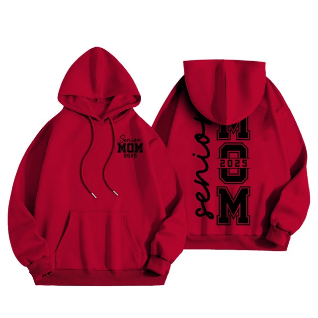 WEAIXIMIUNG Cropped Sweatshirt Jacket Ladies Senior Mom 2025 Shirt 2025 Graduating Class Sweatshirt T Shirt Alphabet Print Long Sleeved Hoodieladies Senior Mom 2025 Shirt 2025 Graduating Class