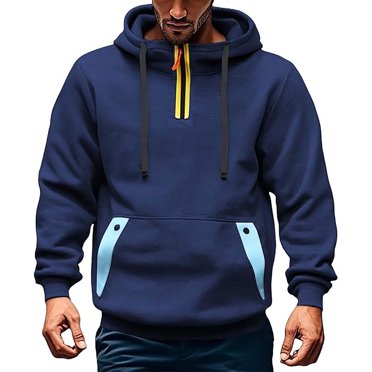 GigrtiJin Men's Athletic Hooded Sweatshirt Solid Color Quarter Zipper Drawstring Hoodies with Pocket Long Sleeve Casual Blouse