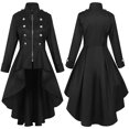 thumbnail image 1 of MeetoTime Manteau Queue-de-Pie Gothique pour Femme, Veste de Queue-de-Pie à Fermeture Éclair devant, Long Trench, Manteau de Cosplay, Renaissance Médiévale, 1 of 7