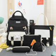 thumbnail image 1 of Sac à dos pour Femmes 5 en 1 en Nylon Imperméable Grande Capacité Sacs à dos de Rangement Pendentif Mignon Sac d'École Sacs à dos Multifonctions Sac à dos scolaire, 1 of 6