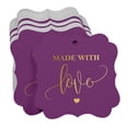 thumbnail image 3 of Inkdotpot Pack Of 100 Made With Love Wedding Paper Tags DIY Craft Bracket Shape Real Gold Foil Hang Tags, 3 of 7