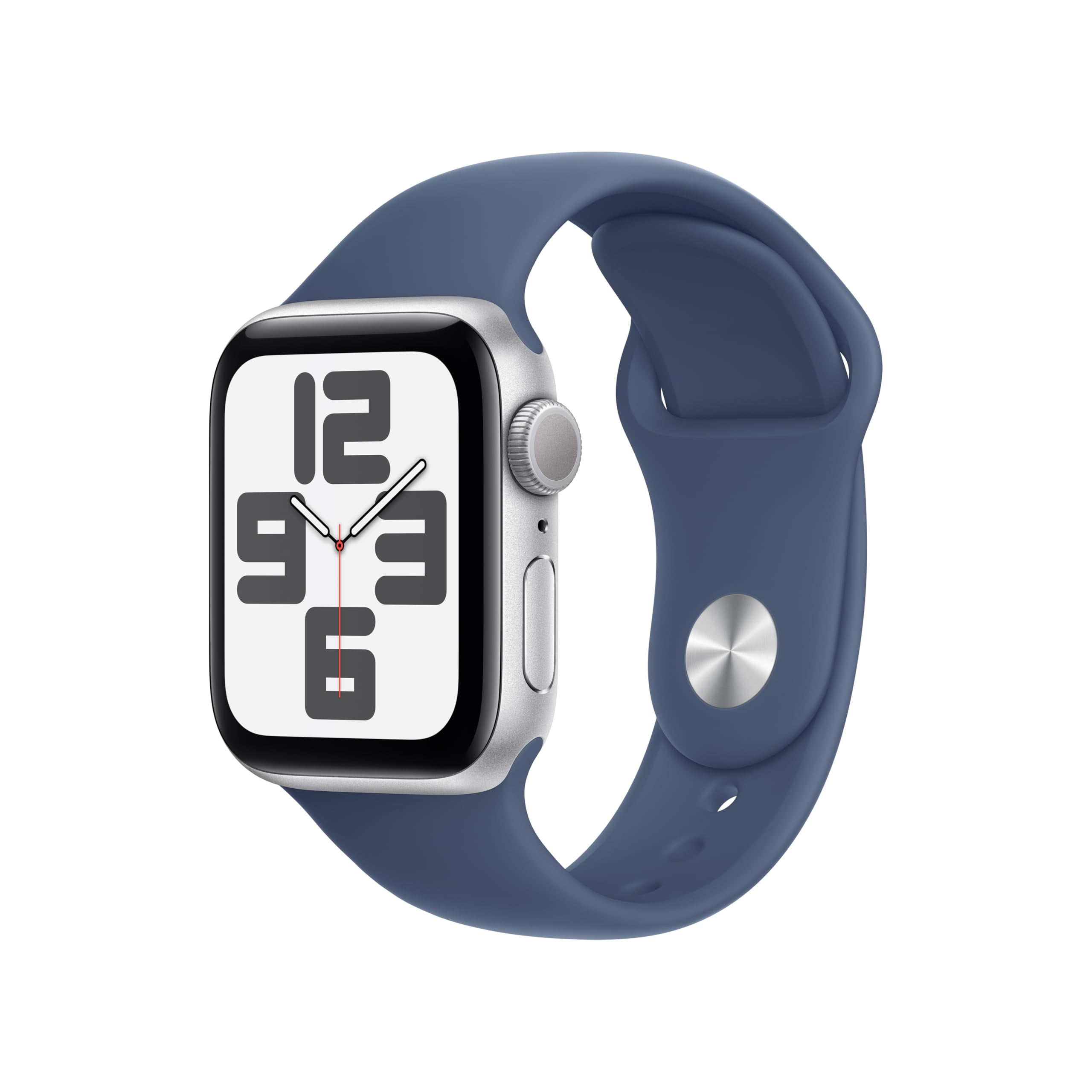 Apple Watch SE (2nd Gen) [GPS 40mm] Smartwatch with Silver Aluminium Case with Denim Sport Band M/L. Fitness and Sleep Trackers, Crash Detection, Heart Rate Monitor, Retina Display