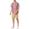 thumbnail image 2 of INSPIRE CHIC Men's Summer Striped Shirt Short Sleeve Button Down Beach Shirts, 2 of 5