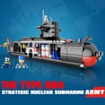 thumbnail image 3 of Military The Type 094 Strategic Nuclear Submarine Building Blocks Kit Classic Naval Vessels Ship War Boat Bricks Model Kids Toys,Without Box, 3 of 8