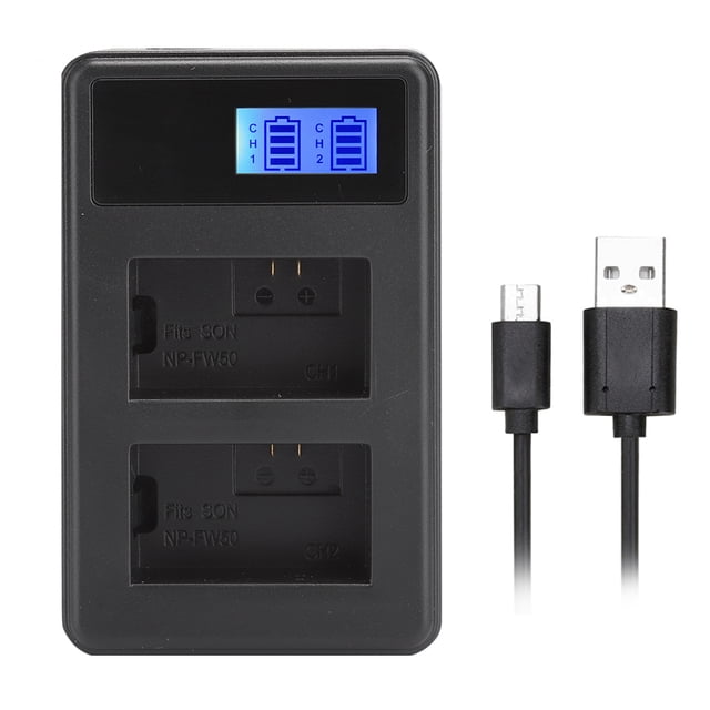 Camera Battery Charger, Exquisite Battery Charger Plastic LCD Display Stable For A6300 A6500 A6000 A7r A7