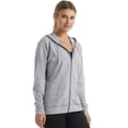 thumbnail image 3 of Hanes Womens Slub Jersey Hoodie, L, Dada Grey Heather, 3 of 5