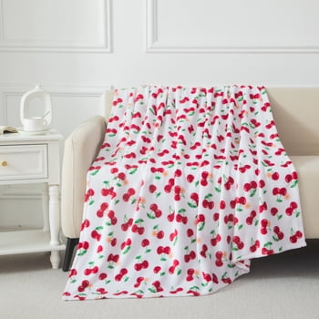 Mainstays Plush Throw Blanket Cherry