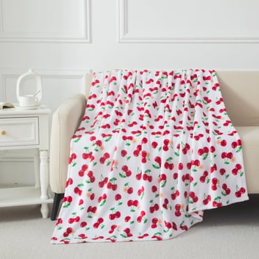 Mainstays Plush Throw Blanket Cherry