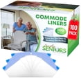 thumbnail image 1 of Commode Liners - 100 Strong Portable Toilet Bags - Easy To Use Bedside Commode Liners Disposable - Toilet Liners That Support Dignity of Seniors & Disabled - No More Buckets to Wash - NO Absorbent Pad, 1 of 4