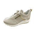 thumbnail image 2 of XIAQUJ Espadrilles Décontractées pour Femmes d'Été à Lacets à Bout Rond Respirantes à Plateforme Espadrilles Mode pour Femmes Beige 8(39), 2 of 4