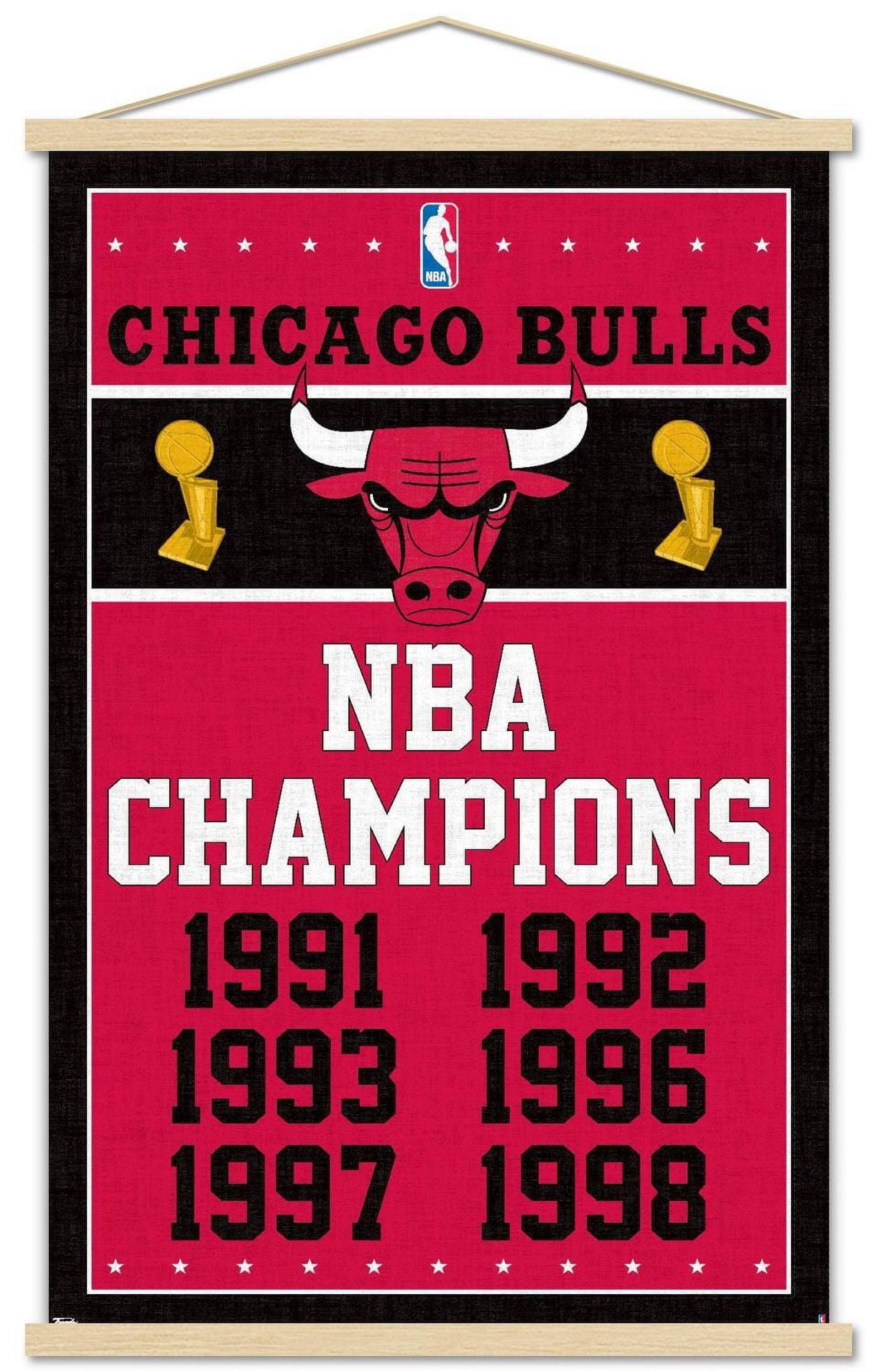 NBA Chicago Bulls - Champions 13 Wall Poster with Magnetic Frame, 22.375" x 34"