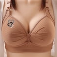 thumbnail image 2 of VEKDONE Woman's Printing Gathered Together Large Size Daily Bra Underwear No Rims Khaki XXXXL, 2 of 4