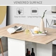 thumbnail image 4 of CoSoTower Foldable Dining Table, Folding Table with Storage Shelf, Drop-Leaf Kitchen Table for Dining Room, Oak, 4 of 7