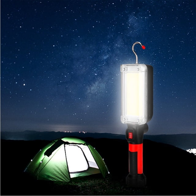 Lampe de Travail LED Extérieure Portable Lampe de Poche Magnétique 16 Angles Réglables Rechargeable 2 Modes Lumière de Vérification de Luminosité avec Crochet et Éclairage pour Service Automobile