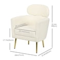 thumbnail image 3 of HOMCOM Modern Armchair with Detachable Headrest, Barrel Accent Chair, Cream, 3 of 10