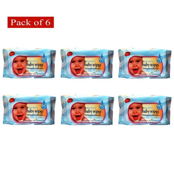 Sensitive Baby Wipes 60 In 1 Pack (Pack of 6) By Purest